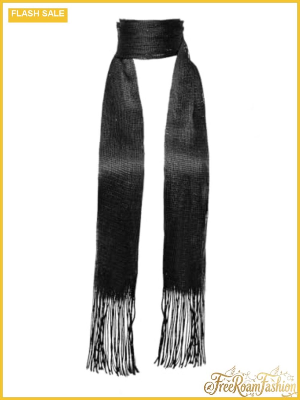 Sparkly Tassel Skinny Scarf Lightweight Polyester Party Accessory